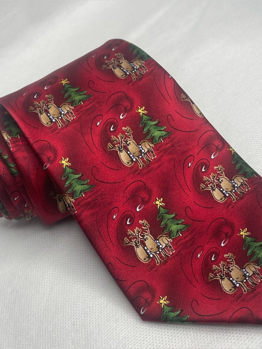 Jerry Garcia Christmas Reindeer Collection 52 Tie Dracula Claus 100% Silk Red